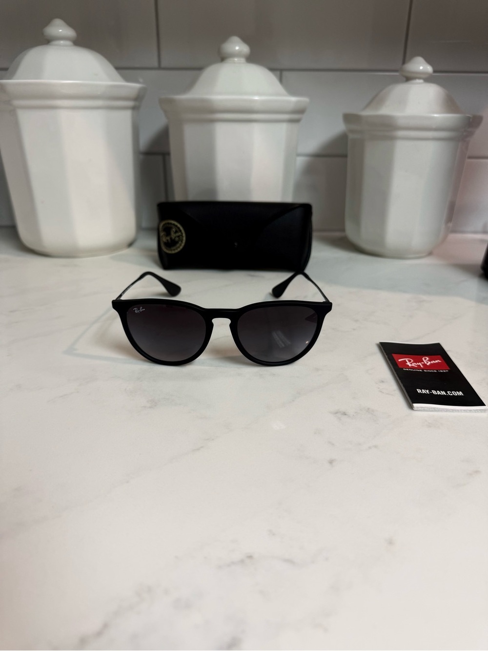 Ray-Ban Women's Erika Black Matte Sunglasses - Picture 3 of 7